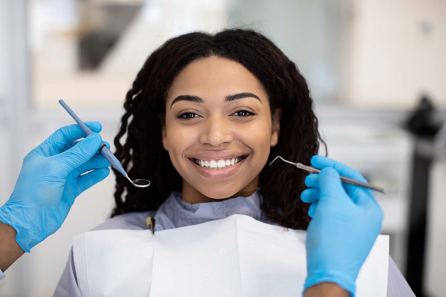 Teeth cleaning at a dental office in Keizer, Oregon.